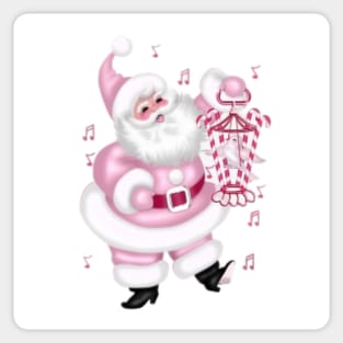 retro vintage pink santa claus Sticker